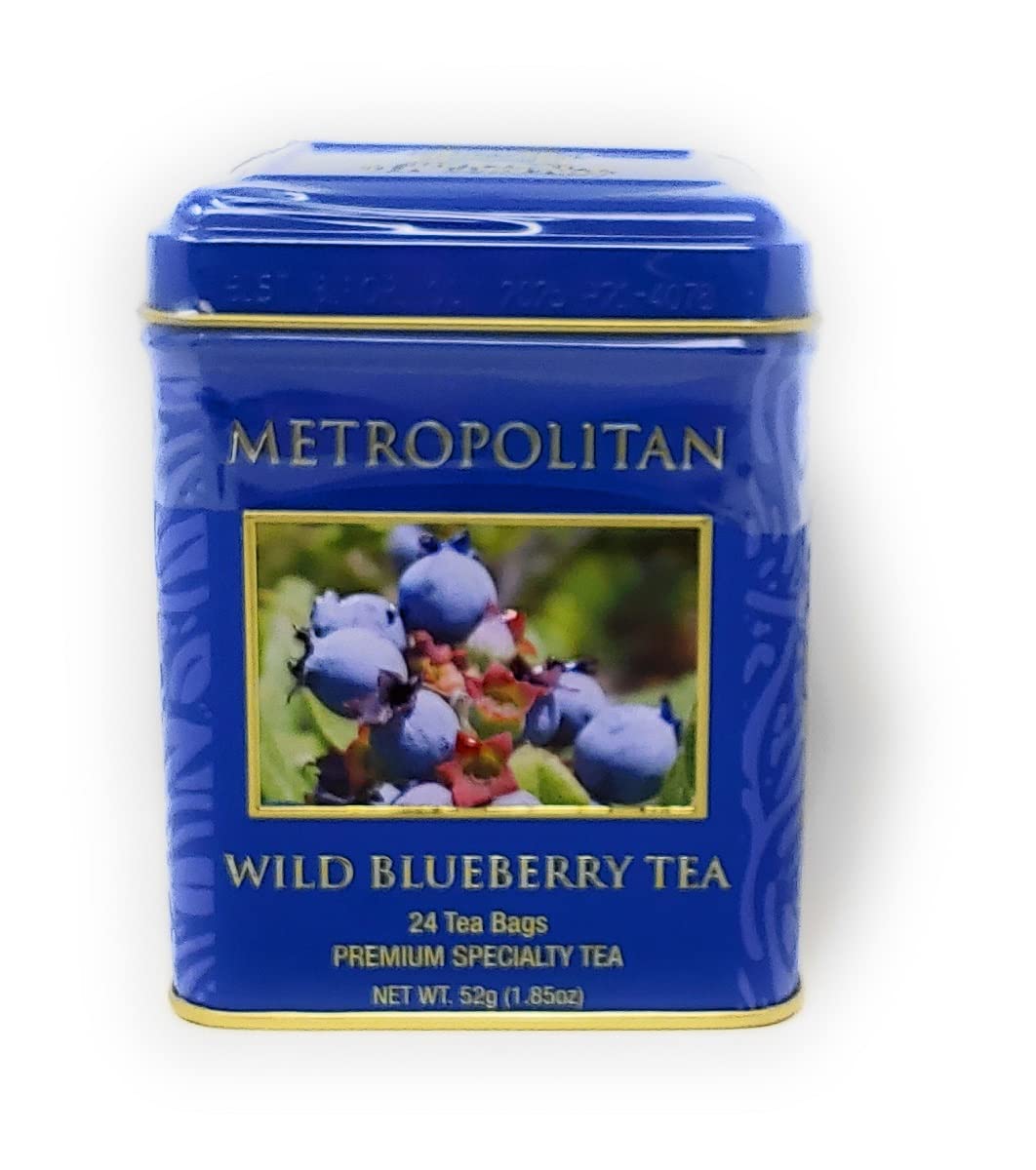 Wild Blueberry Black Tea by Metropolitan 24 Bags in Decorative Tin