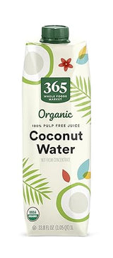 365 by Whole Foods Market, Organic Coconut Water, 100% Pulp-Free Juice, 33.8 Fl Oz