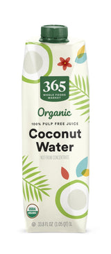365 by Whole Foods Market, Organic Coconut Water, 100% Pulp-Free Juice, 33.8 Fl Oz