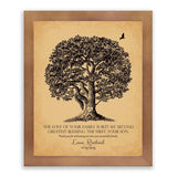 Lucky Tusk Personalized Mother of Groom Thank You Gift The Love Of Your Family Second Greatest Blessing Wedding Poem Large Oak Tree #LT-1157,