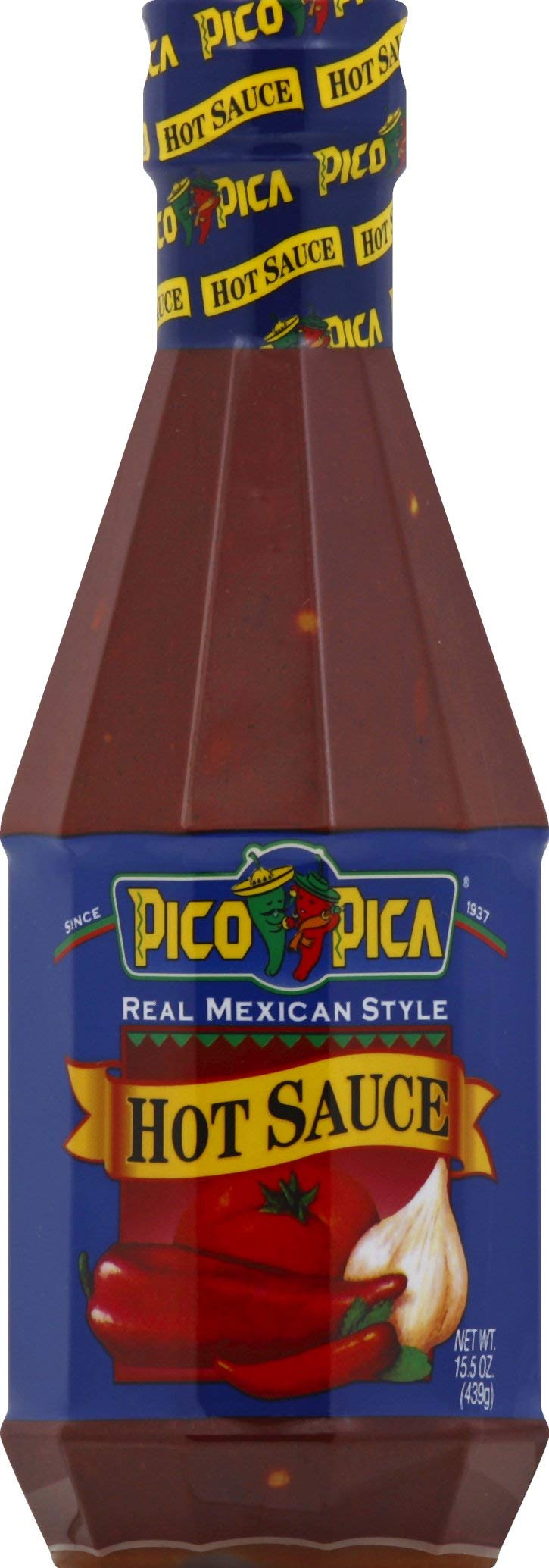 Pico Pica Mexican Hot Sauce - HOT - 15.5 Ounces (6 Pack)