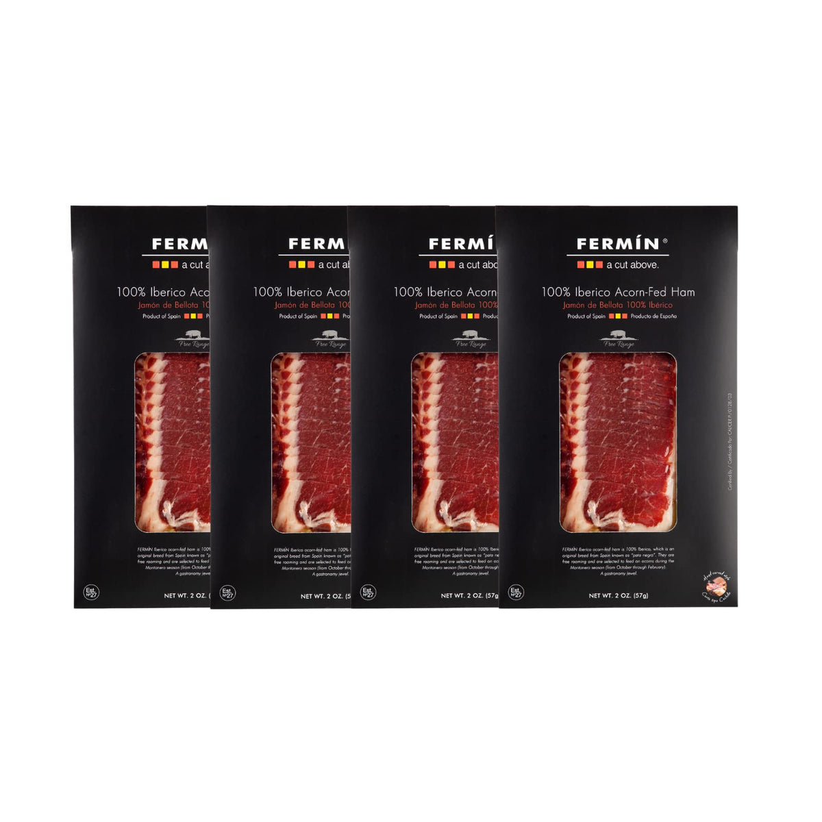 100% Acorn-Fed Ham Sliced 2 oz (4 Pack) | Jamon de Bellota 100% Iberico Loncheado 2 oz (4 Pack)
