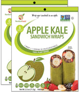 Apple Kale Sandwich Wraps (Two-Pack) - Gluten-Free, Low-Calorie Wraps Made with Real Fruits & Vegetables - Plant-Based, Non-GMO, Vegan, Paleo-Friendly