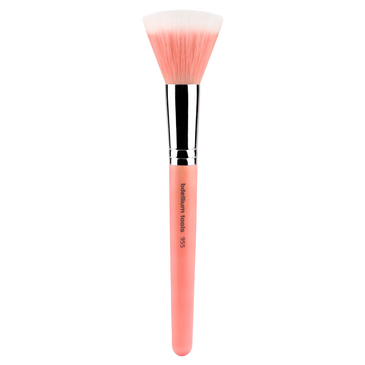 Bdellium Tools Professional Makeup Brush - Pink Bambu Series 955 Finishing - With Soft Synthetic Fibers, For Stippling, Lightweight Application (Pink