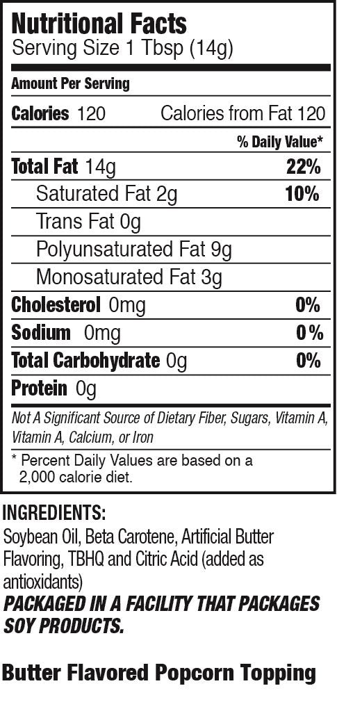 At-The-Movies-Popcorn® Buttery Flavor Popcorn Topping (1 Gallon) - Movie Theater Butter Popcorn Oil, Vegan, Gluten Free, Non GMO, Zero Trans Fat, Rich