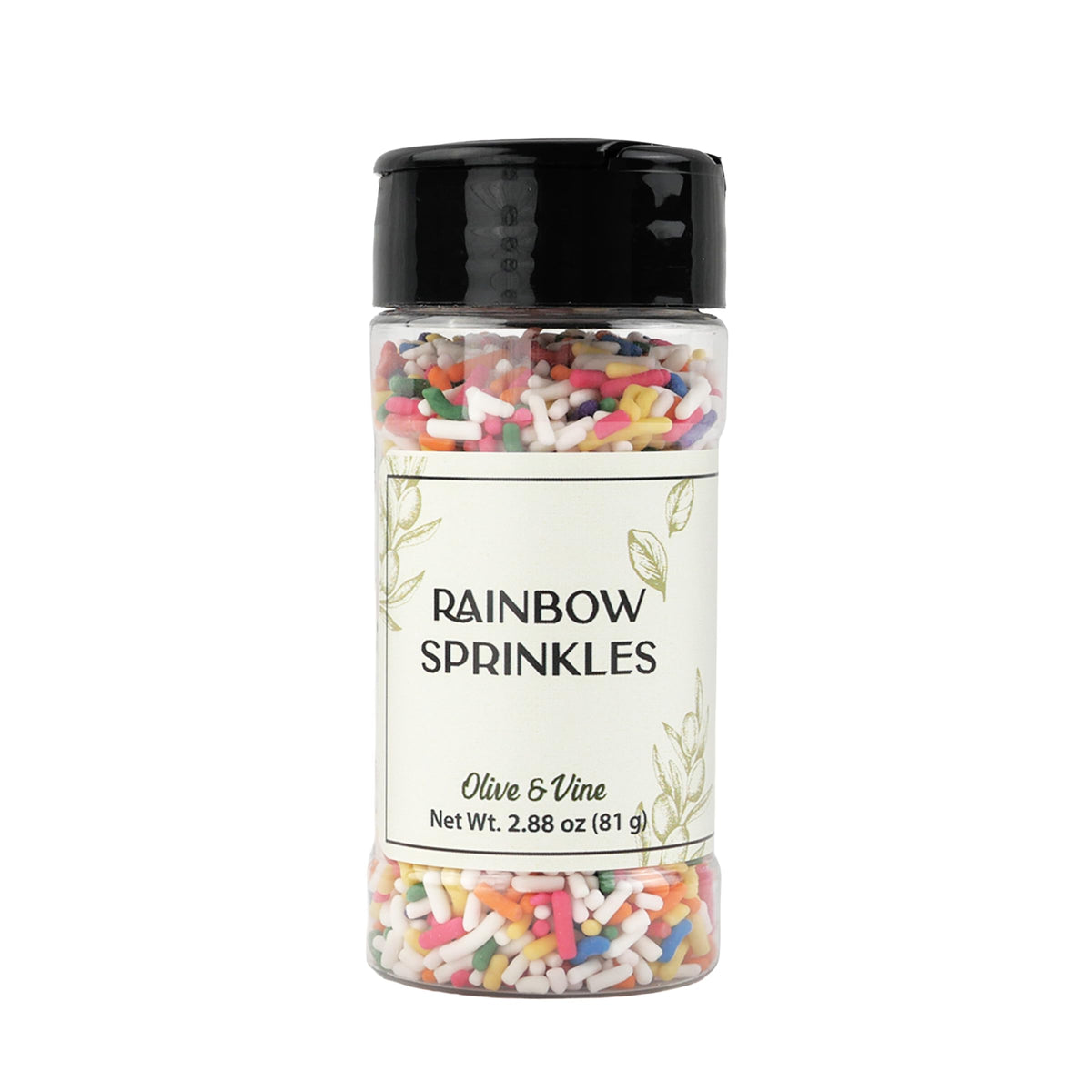 Olive & Vine Rainbow Sprinkles, Sweet & Colorful, For Baking & Desserts, Rich Tradition, Authentic Taste, For Global Recipes (2.88 Ounce)