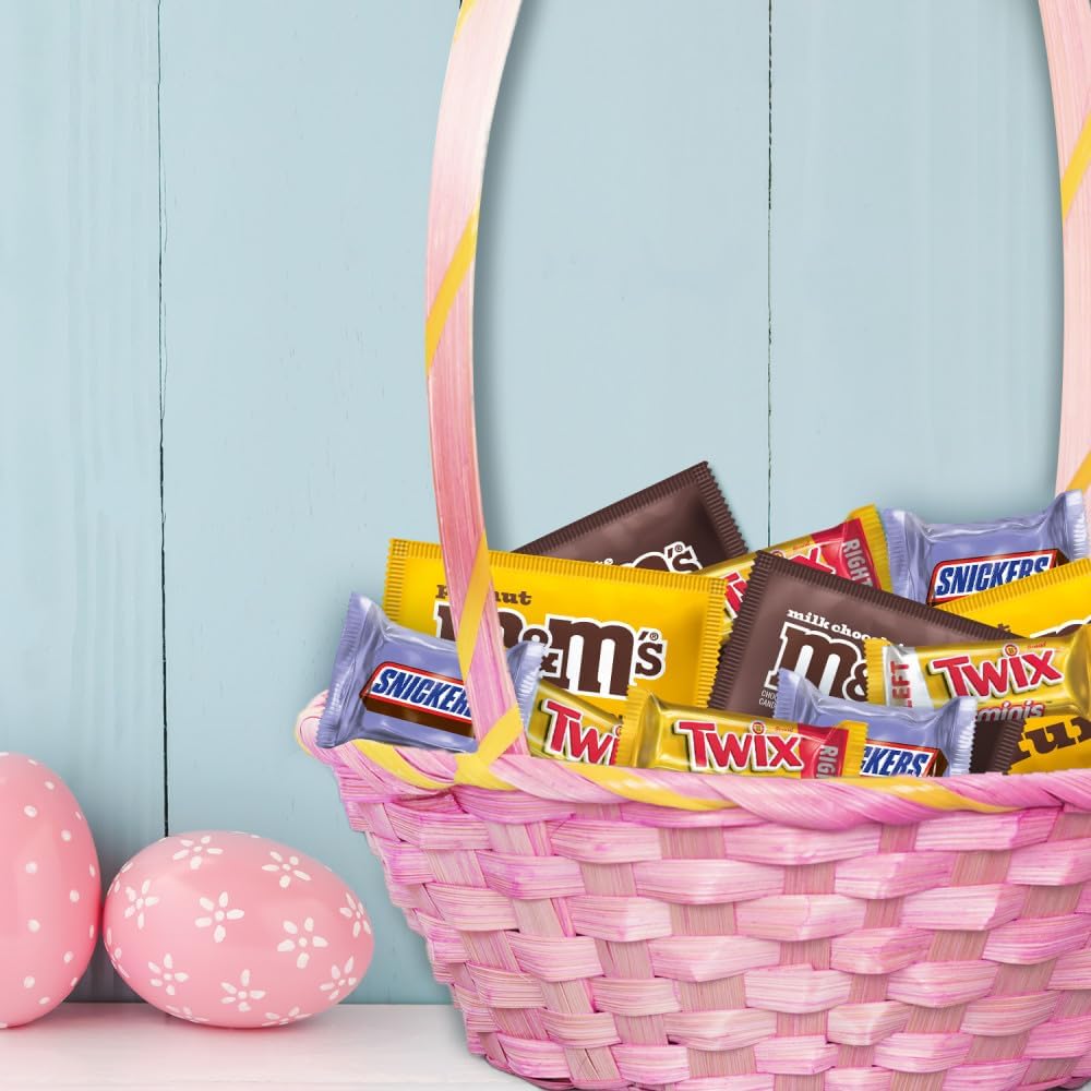 M & M Snickers & More Easter Candy Easter Basket Stuffers, Bulk Bag, 140 ct.