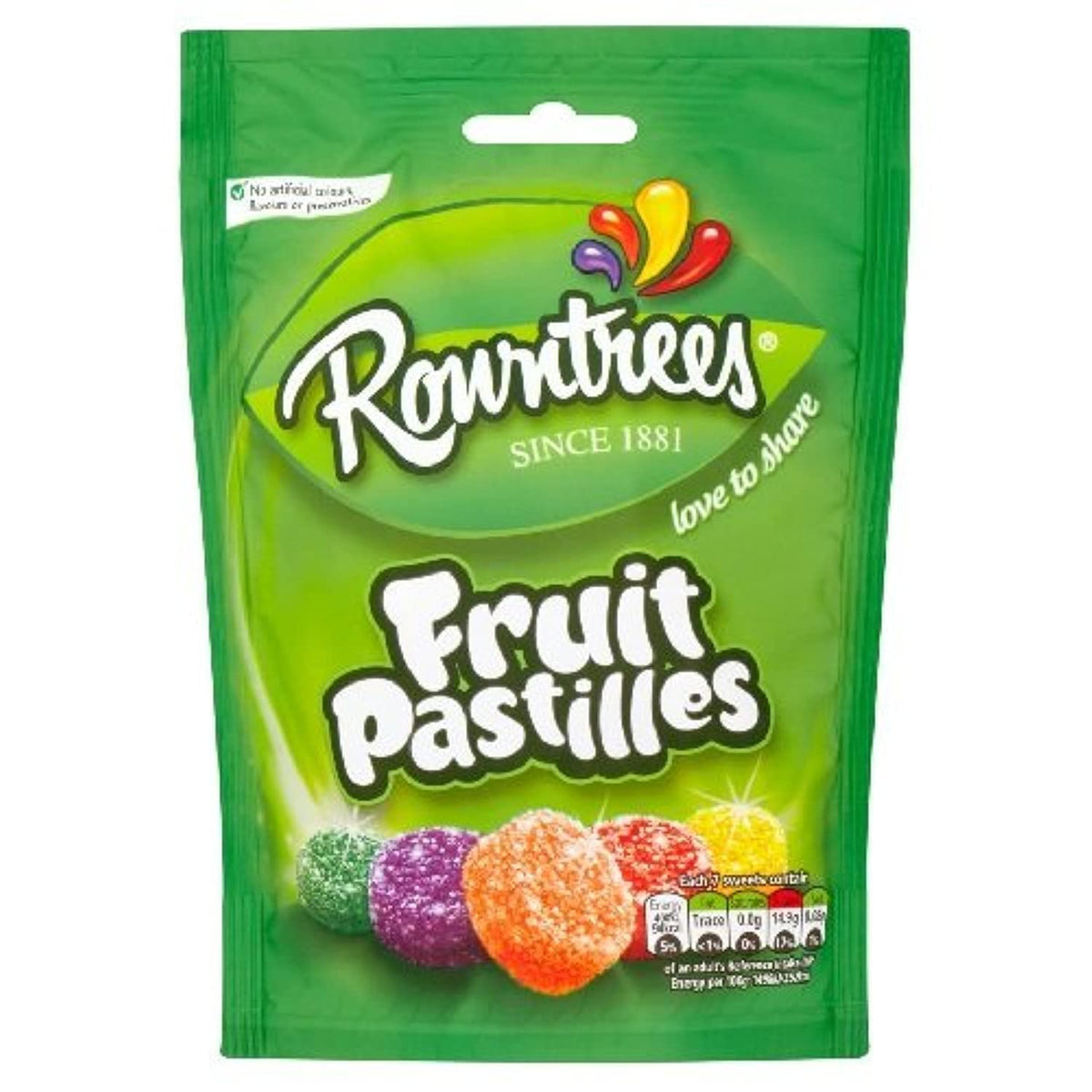 Rowntree's Vegan Friendly Fruit Pastilles Sharing Pouch 143g (Pack of 3)