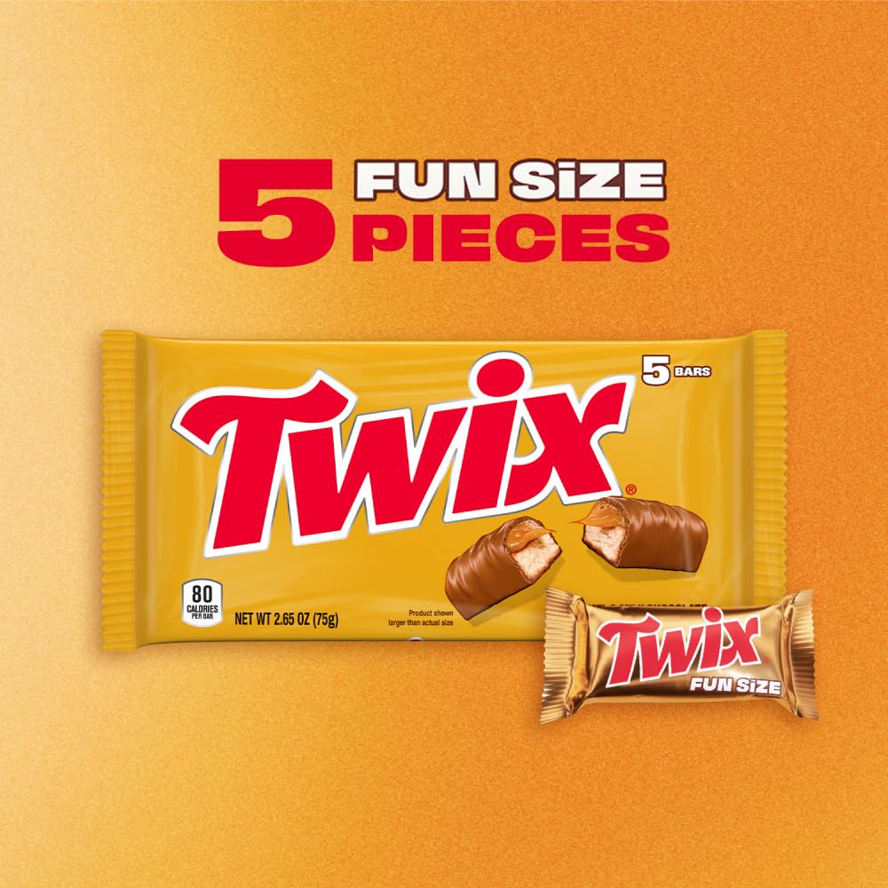 Twix Caramel Singles Size Chocolate Cookie Candy Bar, 6 Count