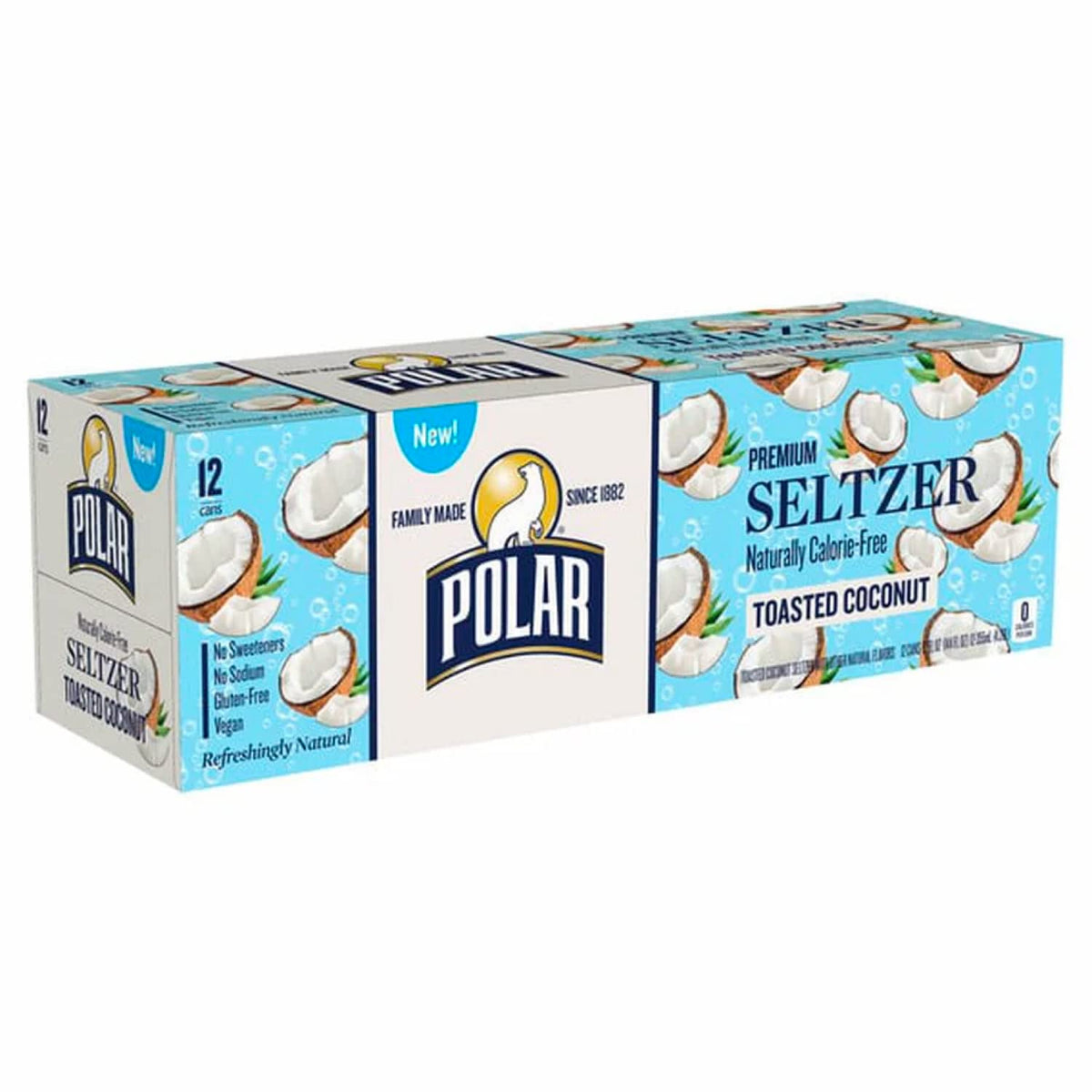 Polar Seltzer Water, Toasted Coconut, 12 fl oz cans, 12 pack - By LastFuel.