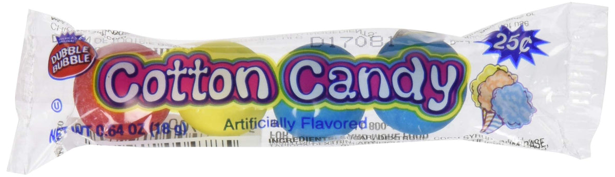 Dubble Bubble 5 Gumballs Per Sleeve, 3 Flavors, Cotton Candy, 36 Candies (Pack of 12)