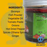 African Delights Special Shito Sauce, Spicy Shrimp and Fish Pepper Sauce, Traditional Ghanaian Condiment, Made in USA, Ideal for Rice and Beans