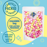 Candy Coated Marshmallow Hearts - Crunchy Candy Shell & Soft Chewy Center - Colorful Heart-Shaped Treats - Pick & Mix 8oz - 1/2 lbs - 227g