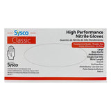 SYSCO HIGH Performance Nitrile Gloves Large Powder Free, Blue, Clear, 100 Count