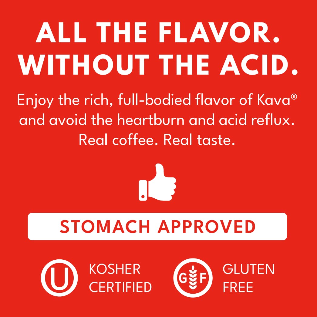 Kava Low Acid Instant Coffee Gift Set, 4 Ounce Glass Jar & 20 Single Serve Stick Packets for On-The-Go & Travel