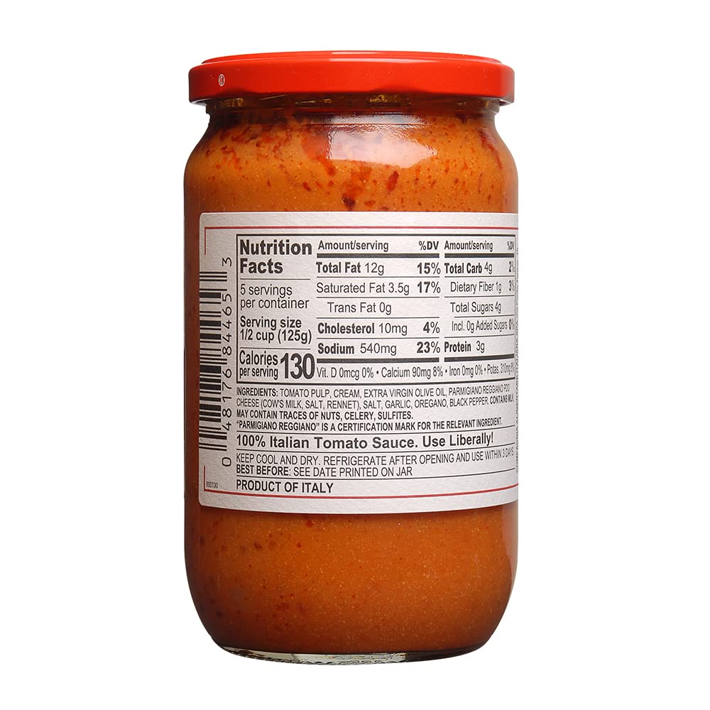 Parmigiano Reggiano Pasta Sauce, made with fresh ingredients and certified by the Consorzio of Parmigiano Reggiano 24 Oz, Pack of 2