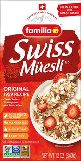 Familia Swiss Muesli Cereal, Original Recipe with Fruit and Nuts - Enjoy Hot, Cold or as Overnight Oats, 12 oz (Pack of 3)