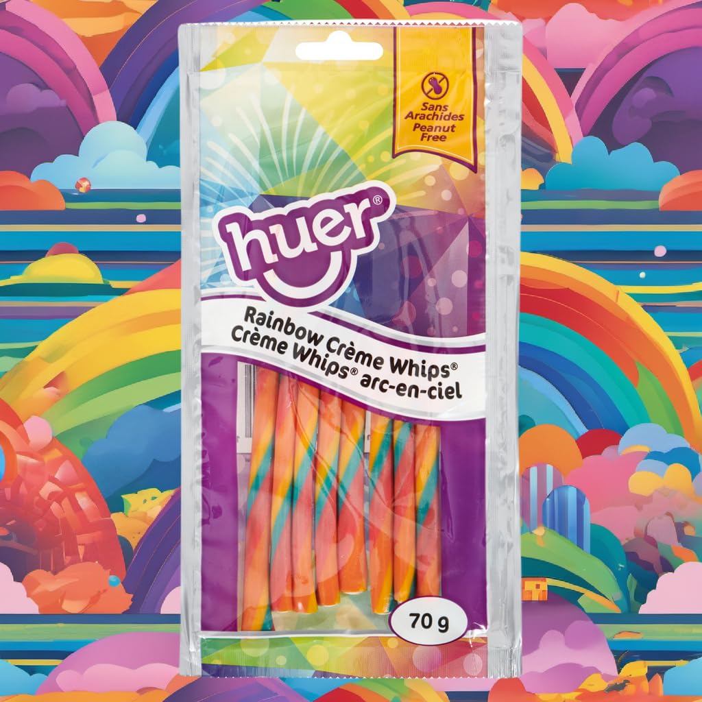 Huer Rainbow Creme Whips Gummy Candy, 70g/2.5 oz
