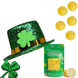 St. Patrick's Day White Milk Chocolate Coins, Half-Dollar Gold Foil Coins, Made with Premium Belgian Chocolate, Gluten-Free, Nut-Free, Kosher