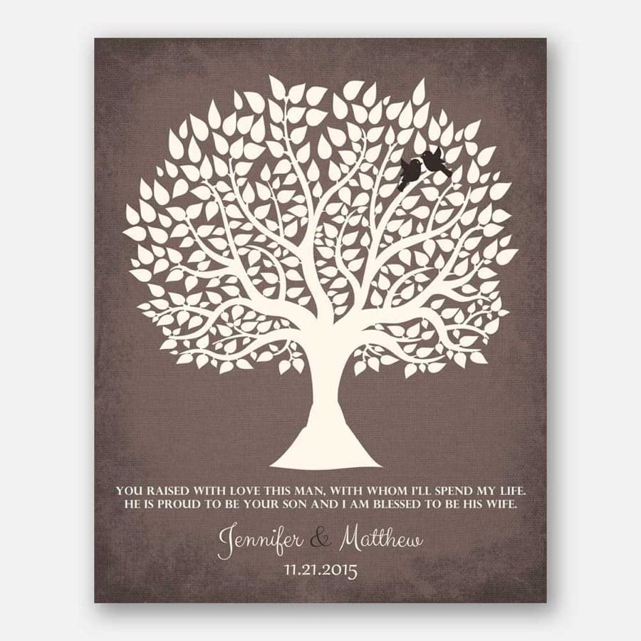 Lucky Tusk Personalized Gift For Mother of Groom You Raised With Love This Man Wedding Poem Tree Gift For Mom and Dad #LT-1116,