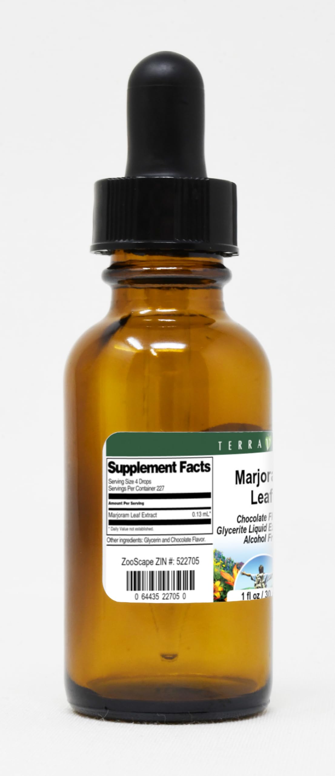 Marjoram Leaf Glycerite Liquid Extract (1:5) - Chocolate Flavored (1 oz, ZIN: 522705) - 3 Pack