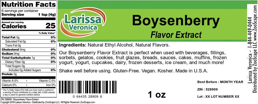 Boysenberry Flavor Extract (1 oz, ZIN: 528909)