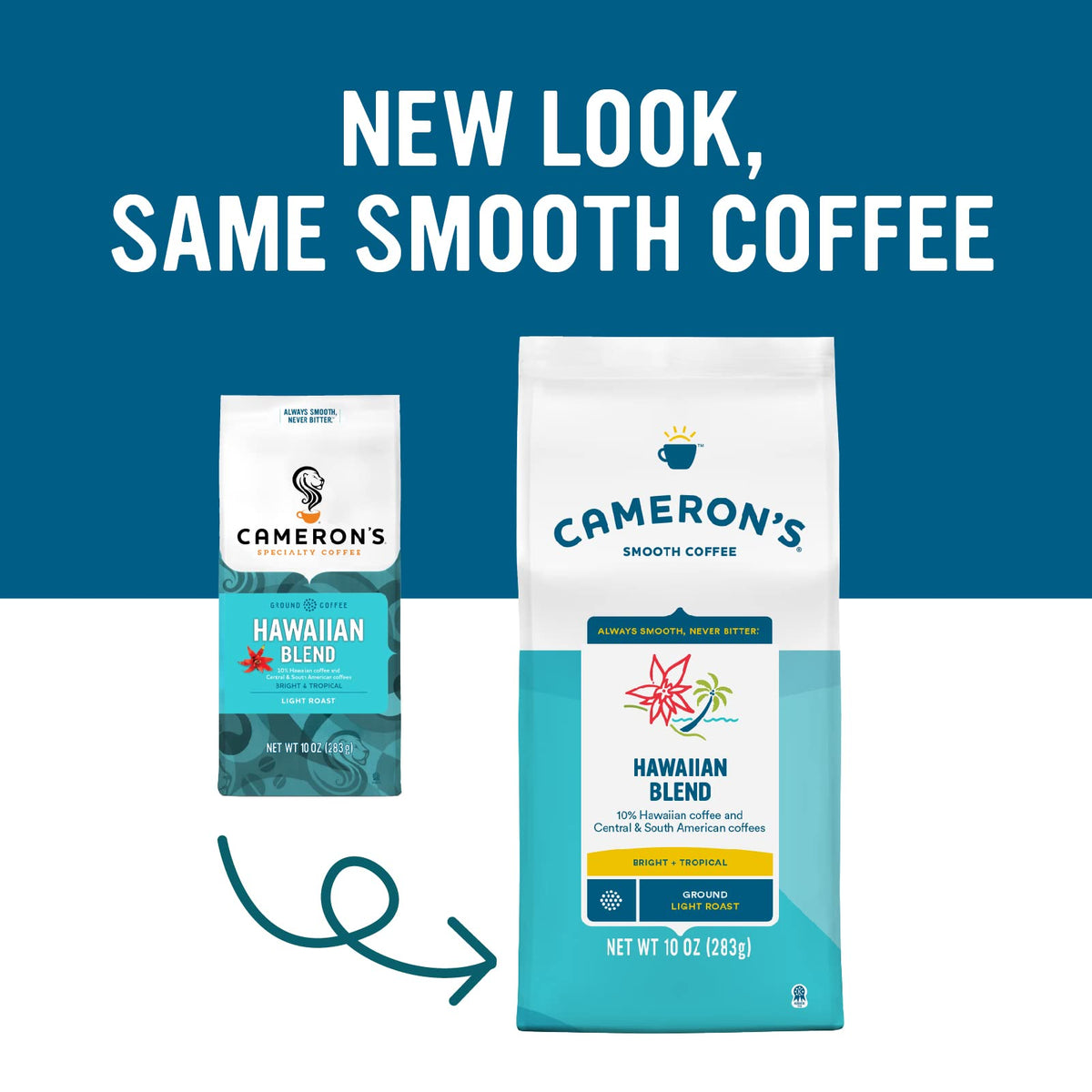 Cameron's Coffee Roasted Ground Coffee Bag, Hawaiian Blend, Package may vary,10 ounce