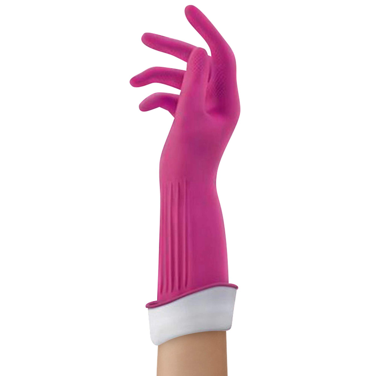 PLAYTEX Living Drip-Catch Cuff Reusable Rubber Gloves for Household Cleaning - Medium Size, 3-Pack