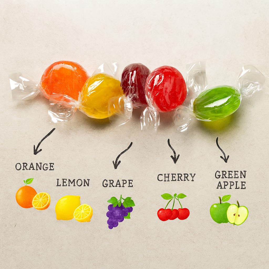 A Great Surprise Assorted Fruit Discs - 4 Pound Bag - Bulk Individually Wrapped Candy - Fruit Flavored Candies