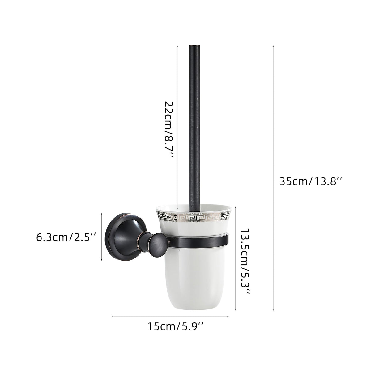Black Bathroom Toilet Brush Holder Set Wall Mounted Bathroom Hardware Accessories,Oil Rubble Bronze