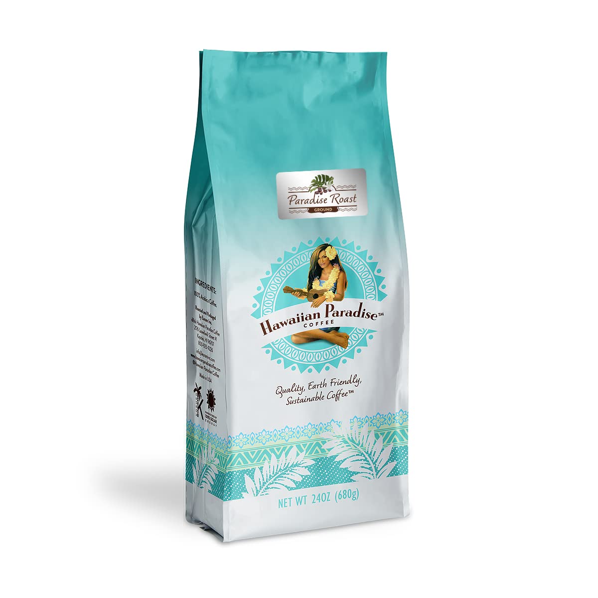 Hawaiian Paradise Coffee Ground - Medium Roast -100% Arabica Coffee Premium Rich Flavored Bold Signature Brewed Coffee from the Finest Beans (Paradise
