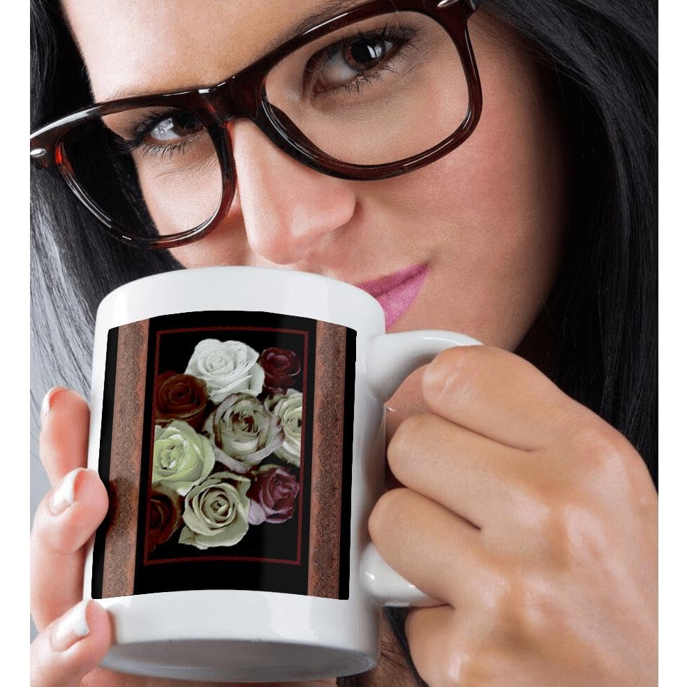 3dRose Rose Gift Set for Her - Mug, Card, Keychain & Chocolate Burgundy Cream Roses - Perfect for Mother's Day, Anniversaries or Birthdays