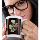 3dRose Rose Gift Set for Her - Mug, Card, Keychain & Chocolate Burgundy Cream Roses - Perfect for Mother's Day, Anniversaries or Birthdays