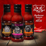 Tony Pigg's Kick'n Hot BBQ Sauce Gift Set (3pk, 19oz ea- Fresno Reaper, Ghost, Creeper)- Hand Crafted Barbecue Sauces w Fresh Pepper Heat- Great