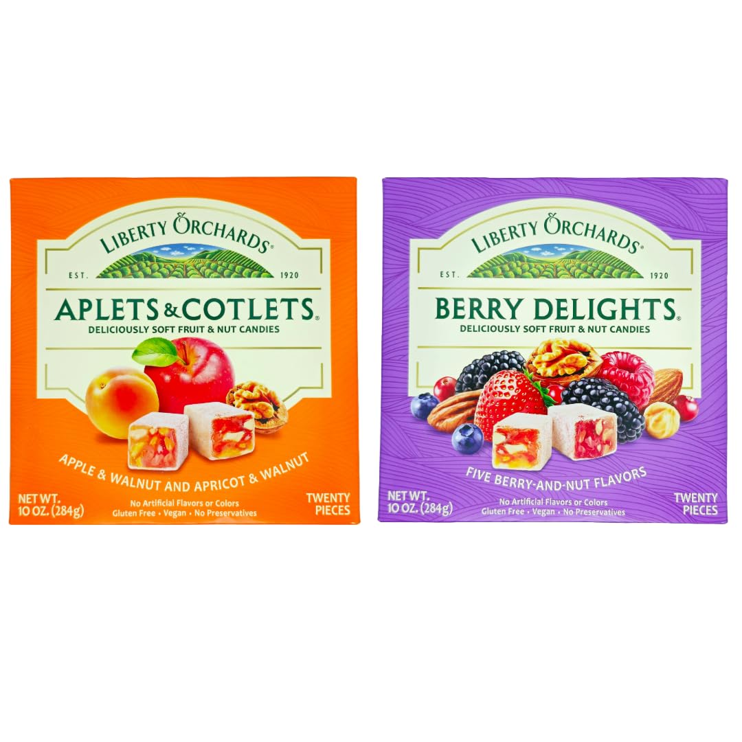 Liberty Orchards Berry Delights and Aplets & Cotlets 20 oz. Bundle