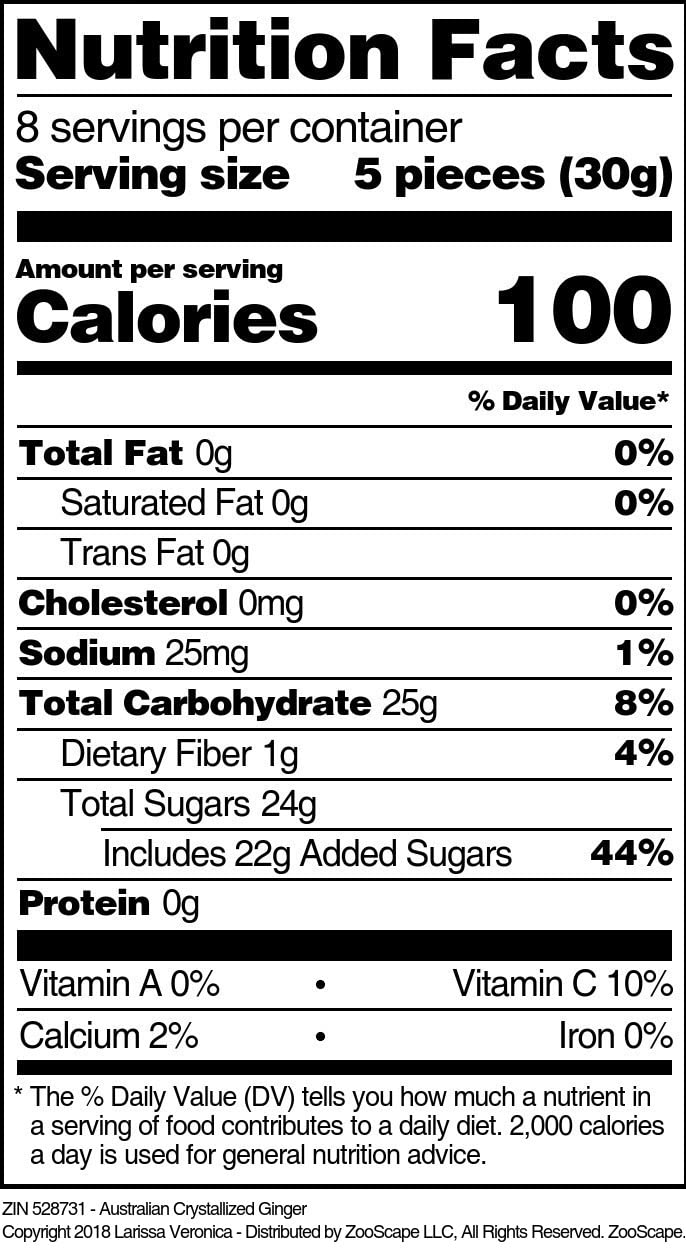 Australian Crystallized Ginger (8 oz, ZIN: 528731)