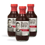 Bill's Best Organic BBQ Sauce 3 Pack - 18oz Each (Spicy)
