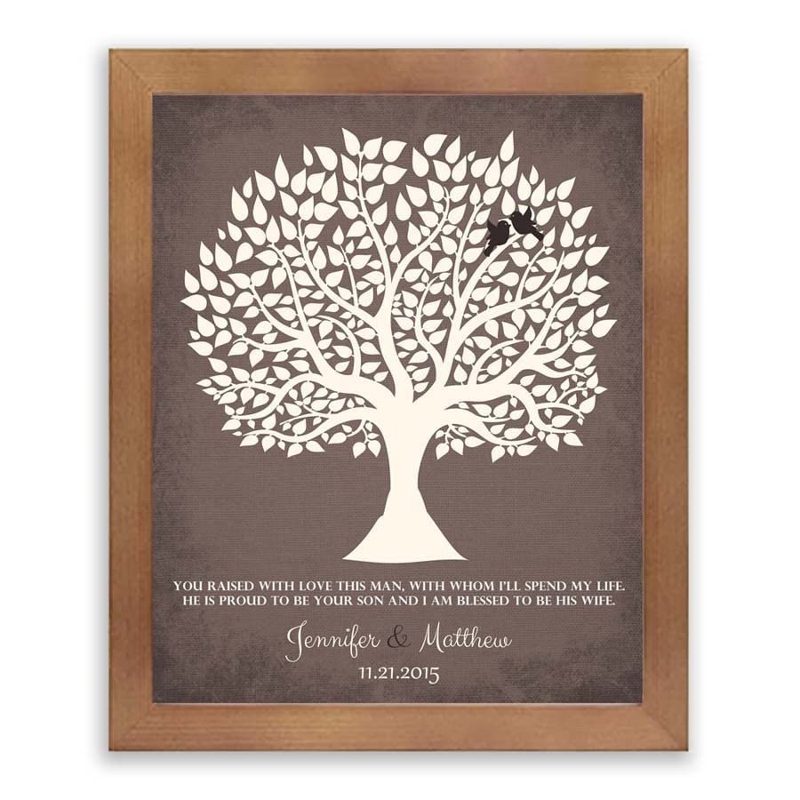 Lucky Tusk Personalized Gift For Mother of Groom You Raised With Love This Man Wedding Poem Tree Gift For Mom and Dad #LT-1116,