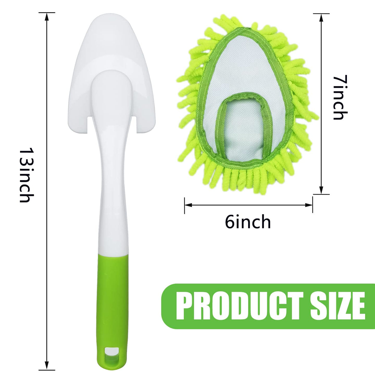 Microfiber Duster for Cleaning, Hand Washable Dusters with 4 pcs Replaceable Microfiber Head,Wet and Dry Use, Detachable Cleaning Supplies for Office