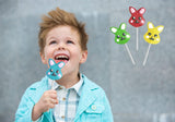 Happy Easter Bunnies Lollipops Suckers, Colorful Easter Eggs, Yellow Bunny Rabbit, Orange Carrot Designs Fat-Free, Individually Wrapped Pops