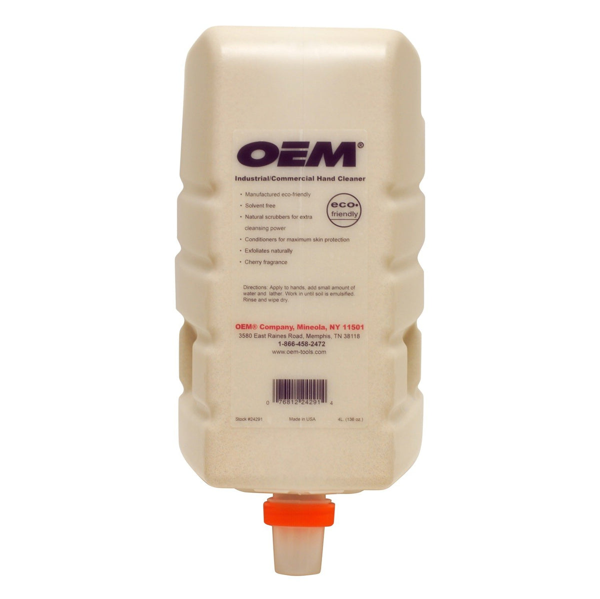 OEMTOOLS 24291 4 Liter Hand Cleaner for Mechanics Refill Bottle, Mechanic Soap Removes Grease and Oil with Natural Scrubbers, Cherry Scent