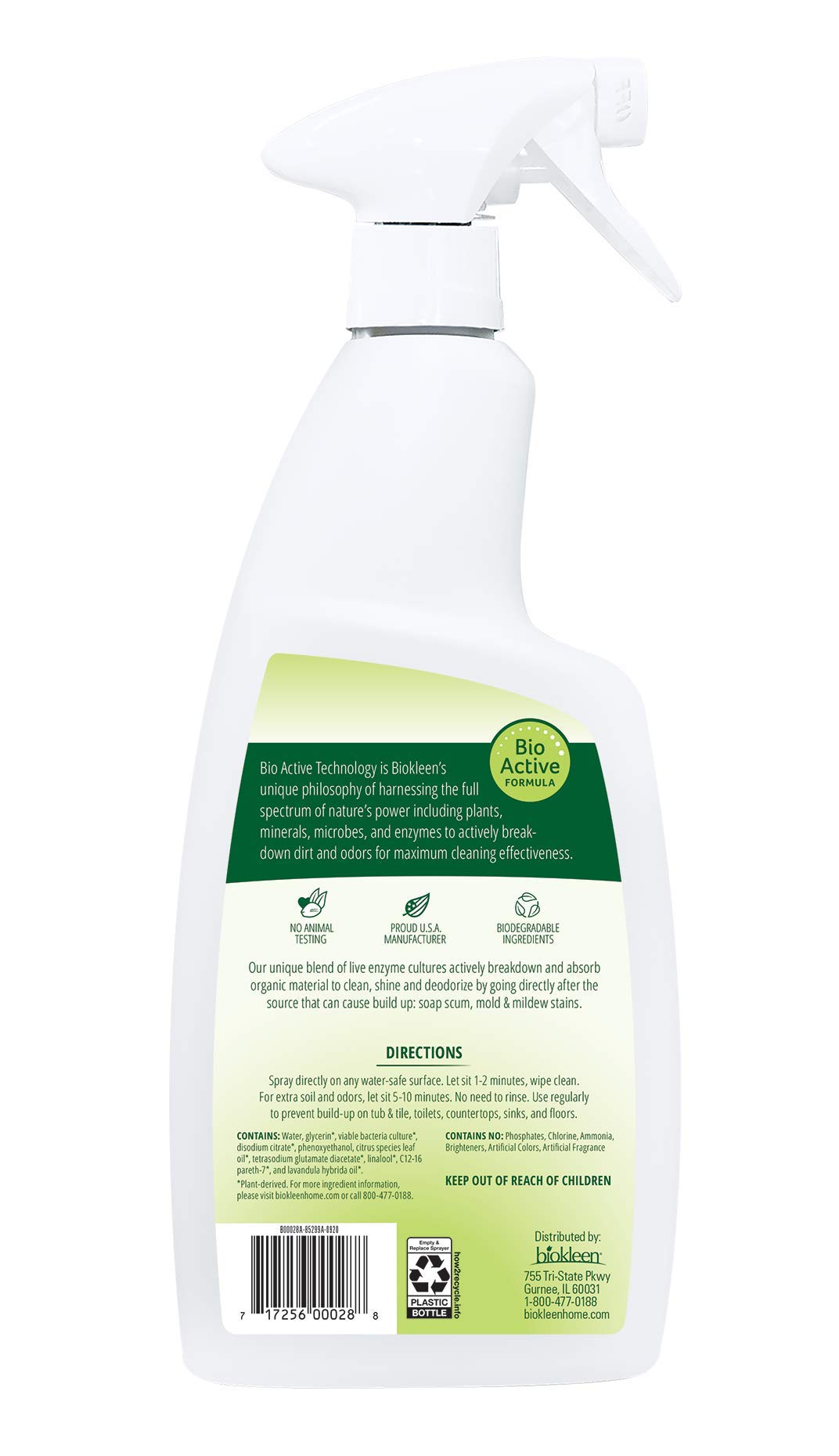 Biokleen Bac-Out Bathroom Cleaner - 32 Ounce -Eco-Friendly, Non-Toxic, Plant-Based, No Artificial Fragrance, Colors or Preservatives