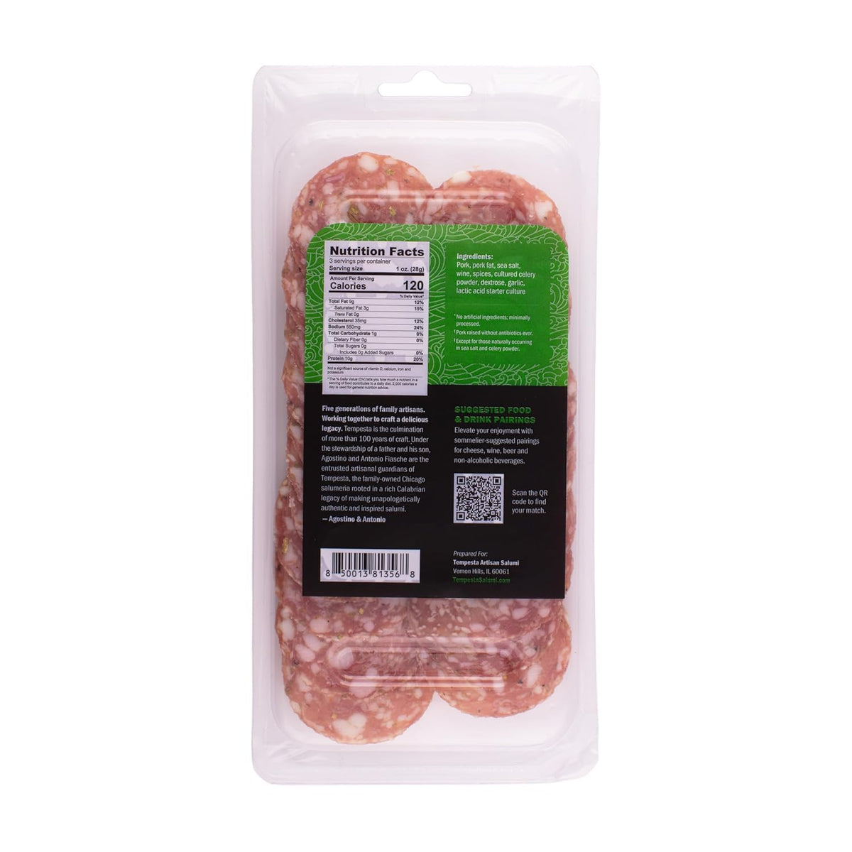 Tempesta FINOCCHIONA Fennel Pollen Salami, 3 OZ (Pack of 6)