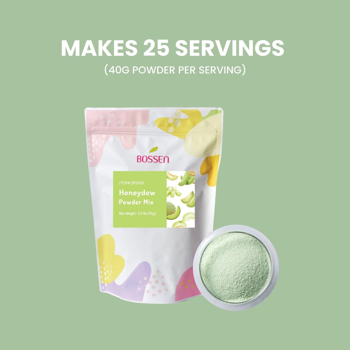 Bossen Bubble Tea Powder Mix (Honeydew)