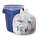Aluf Plastics 55-60 Gallon 1.5 MIL Thick Clear Heavy Duty Trash Bags - 38" x 58" - Pack of 100 - For Recycling, Kitchen, Contractor, & Outdoor