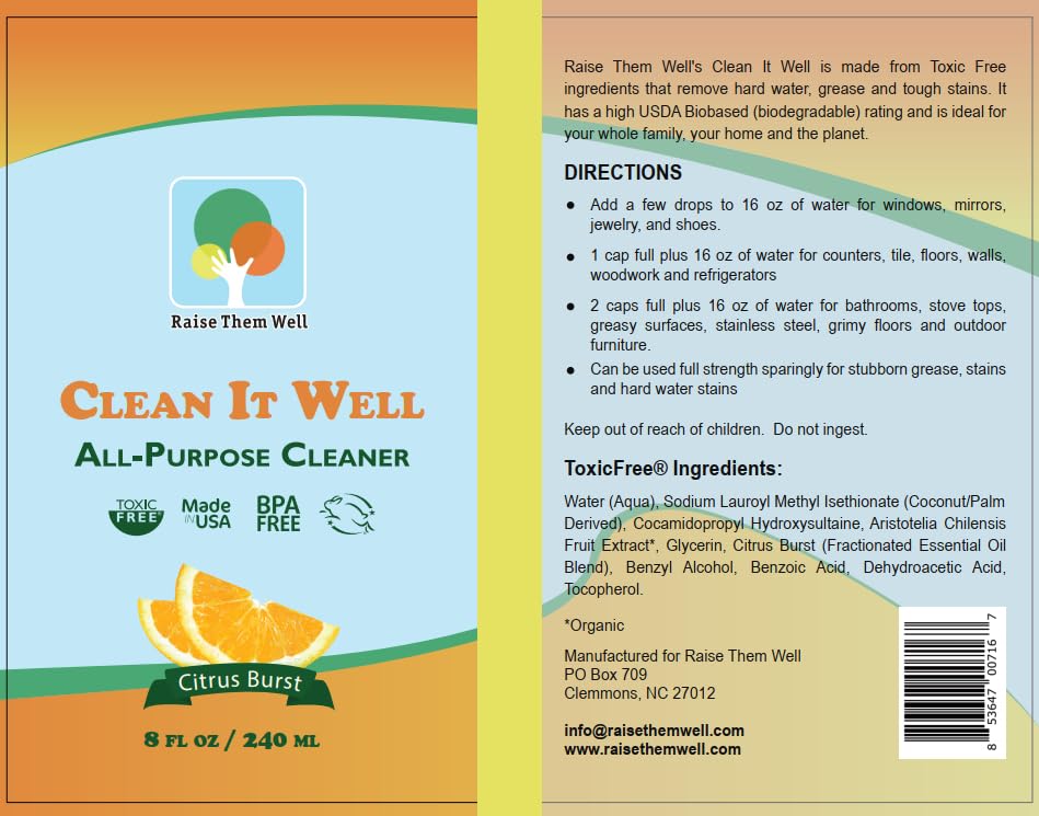Clean It Well - 8 oz. All-Purpose Cleaner Concentrate