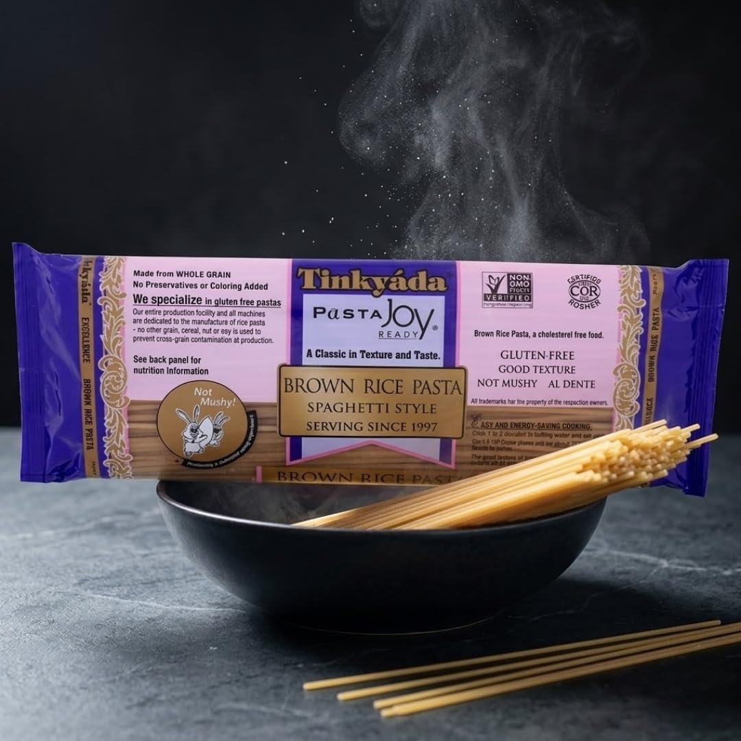 Pasta Brown Rice Spaghetti 16 oz - Pack of 2 - Noodles for Salad and Pantry Staples - Spaghetti Alternative to Egg and Penne