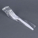 Individually Wrapped Heavy Weight Plastic Fork (1000, White Fork)