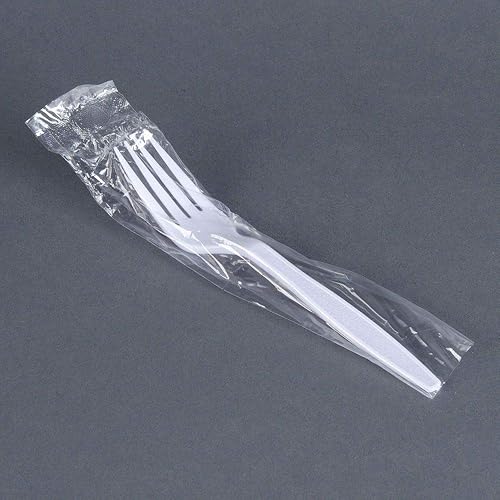 Individuanlly Wrapped Heavy Weight Plastic Fork (Black, 100) (FORK, 100, WHITE)