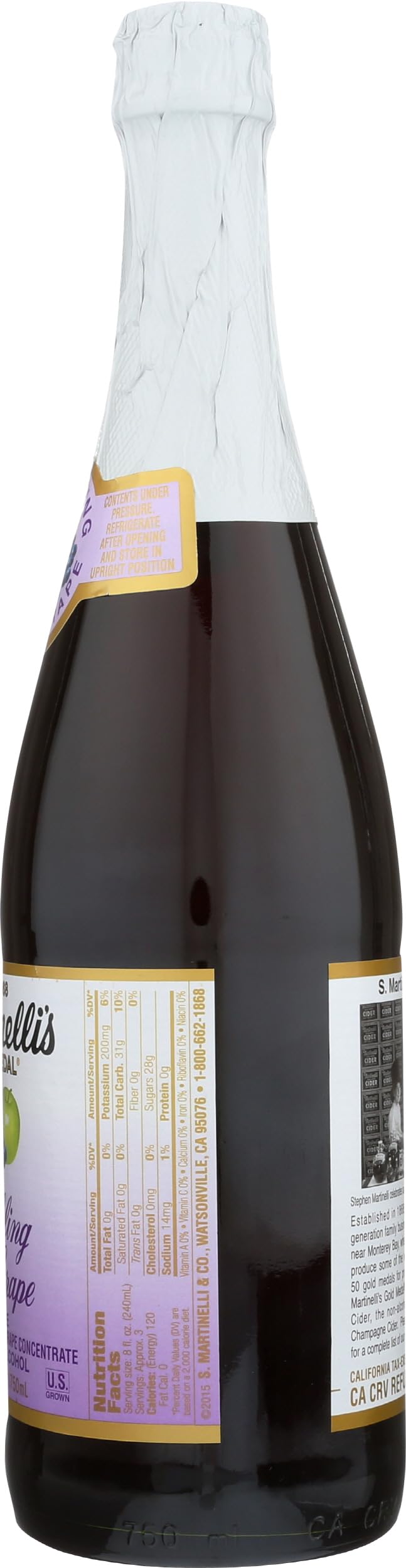 Martinelli's Sparkling Apple Grape Juice 25.4 oz. (Pack of 2)